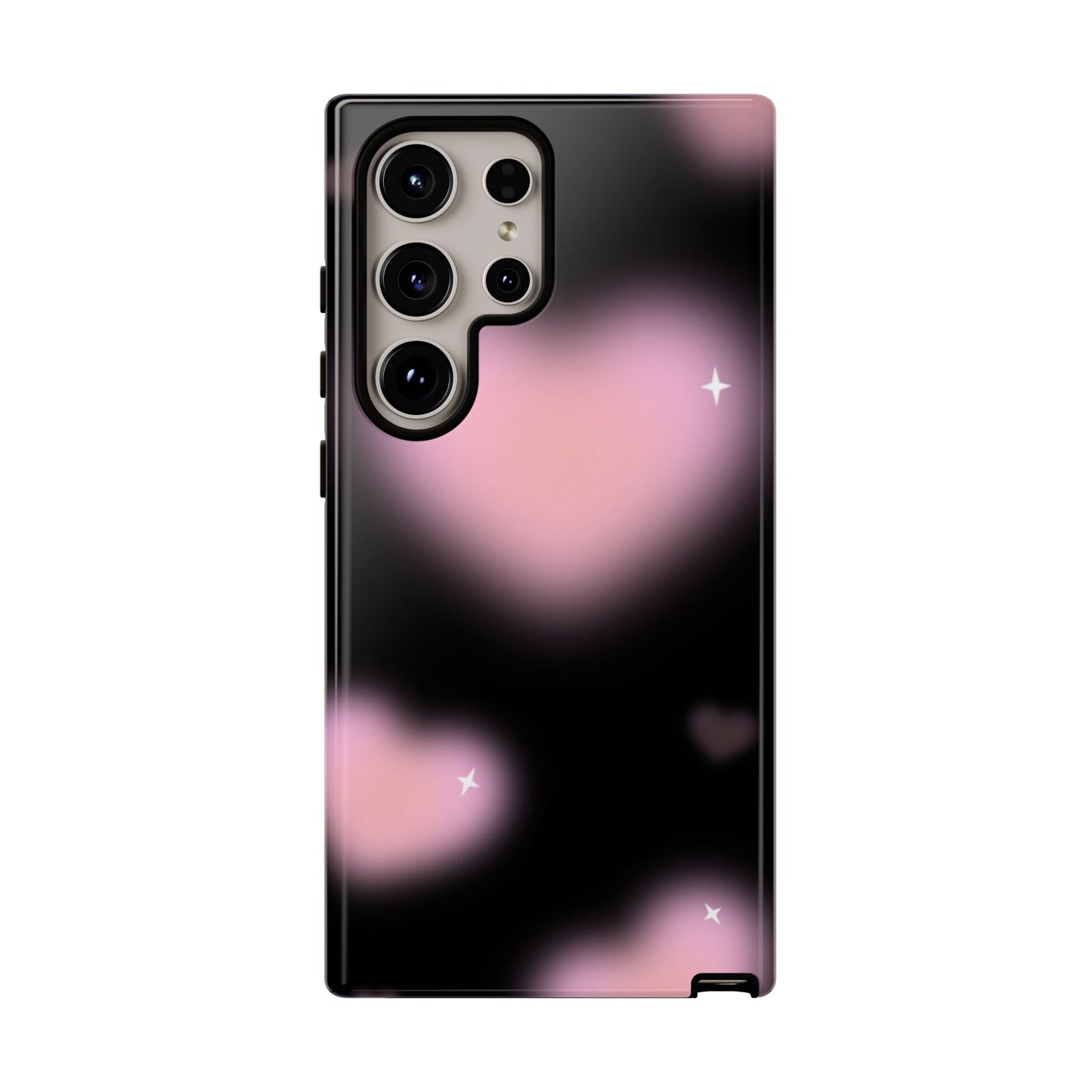 Black and Pink Blurry Heart Phone Case