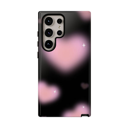 Black and Pink Blurry Heart Phone Case