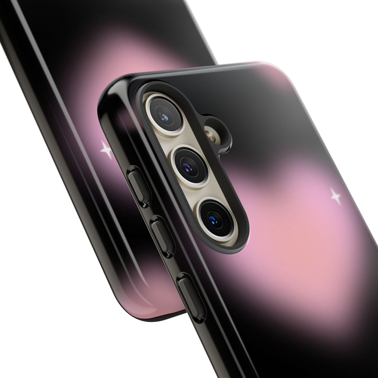 Black and Pink Blurry Heart Phone Case