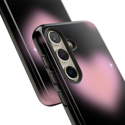 Black and Pink Blurry Heart Phone Case
