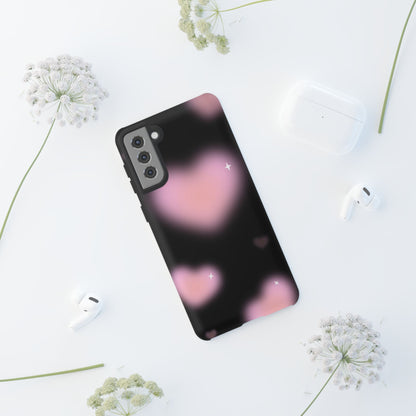 Black and Pink Blurry Heart Phone Case