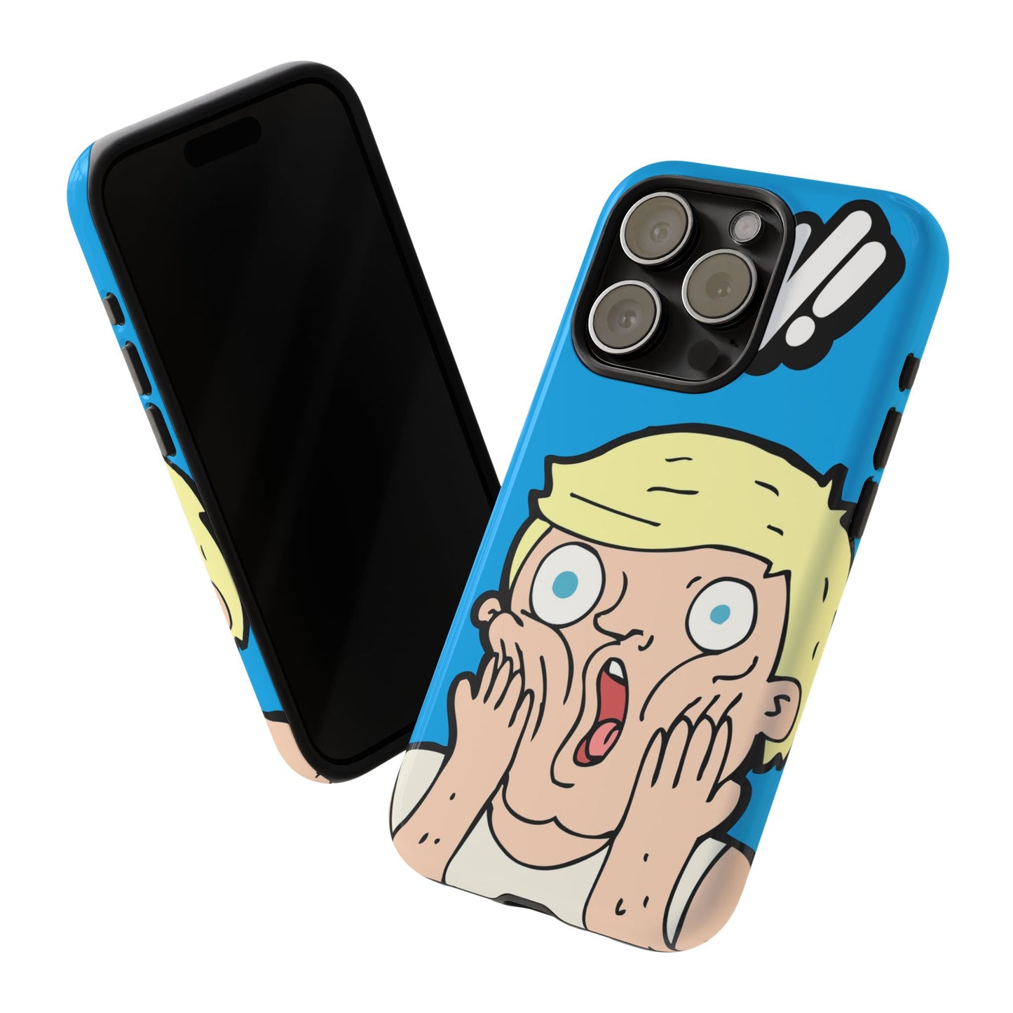 Blue Illustrated Shocked Man Phone Case