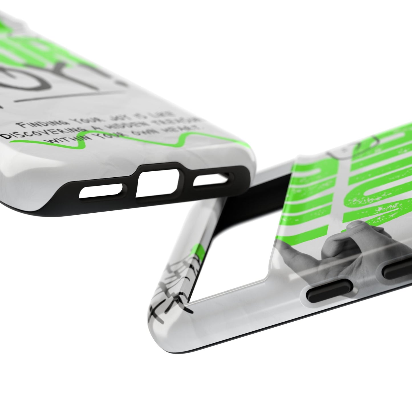 White Green Grunge Find Your Joy Phone Case