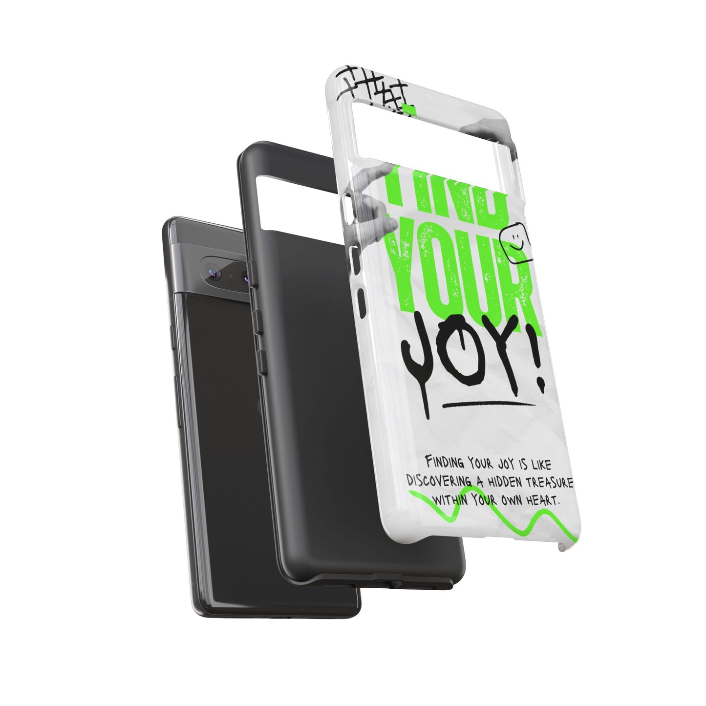 White Green Grunge Find Your Joy Phone Case