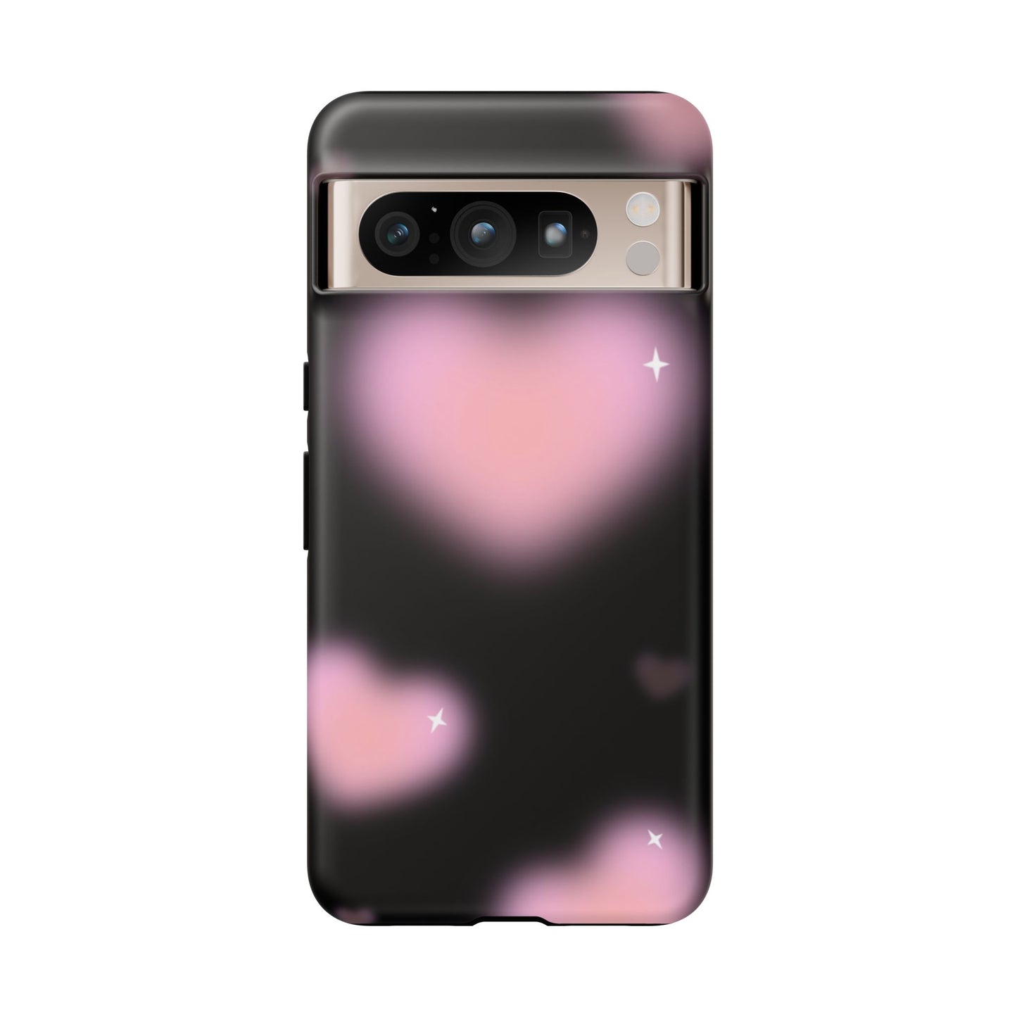 Black and Pink Blurry Heart Phone Case