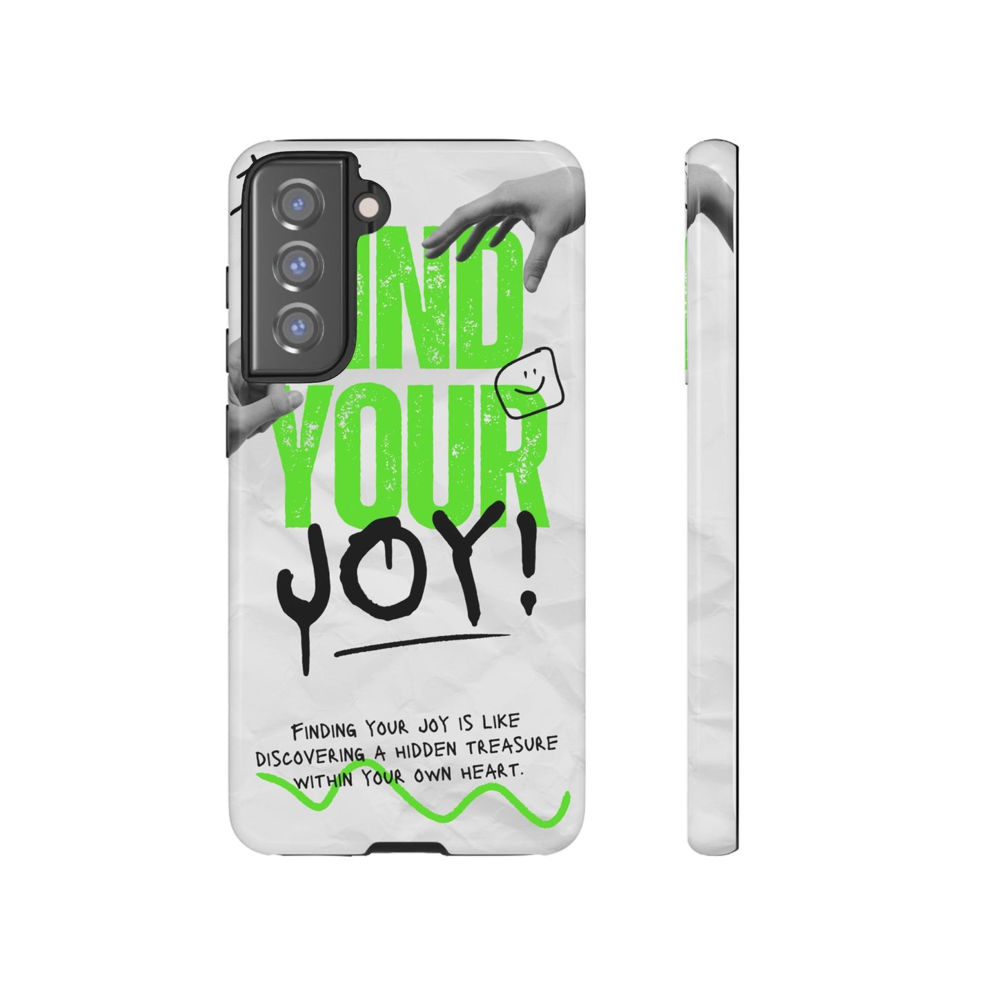 White Green Grunge Find Your Joy Phone Case