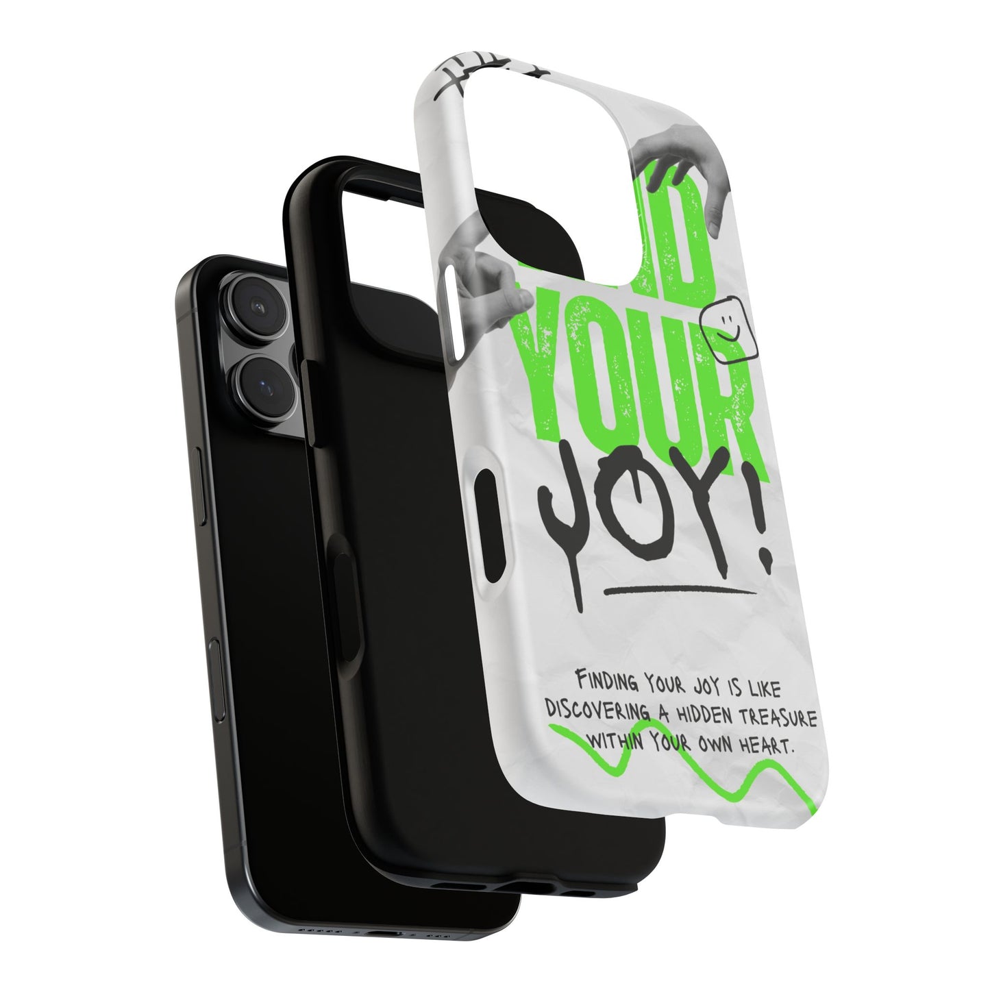 White Green Grunge Find Your Joy Phone Case