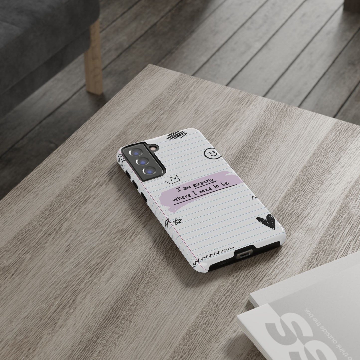Self Affirmation Doodle Paper Phone Case