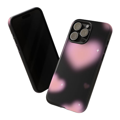 Black and Pink Blurry Heart Phone Case