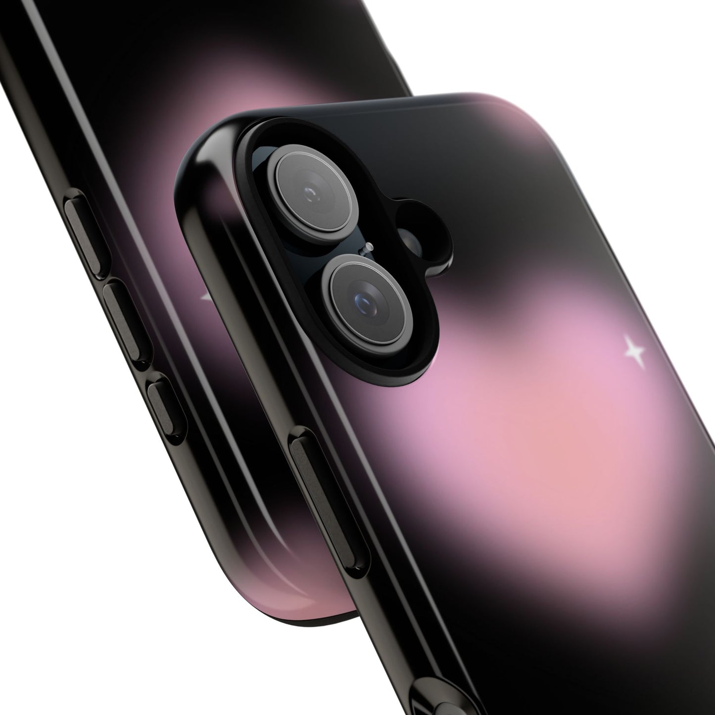 Black and Pink Blurry Heart Phone Case