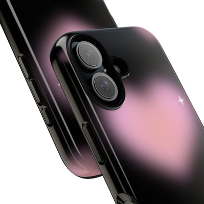 Black and Pink Blurry Heart Phone Case