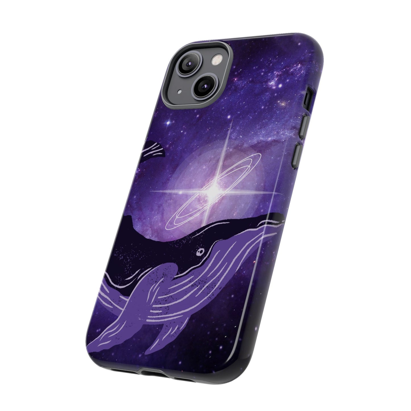 Purple Whale in Outer Space Phone Case