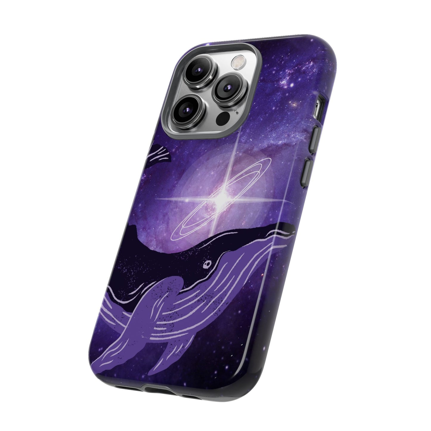 Purple Whale in Outer Space Phone Case