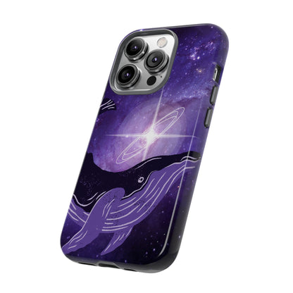 Purple Whale in Outer Space Phone Case
