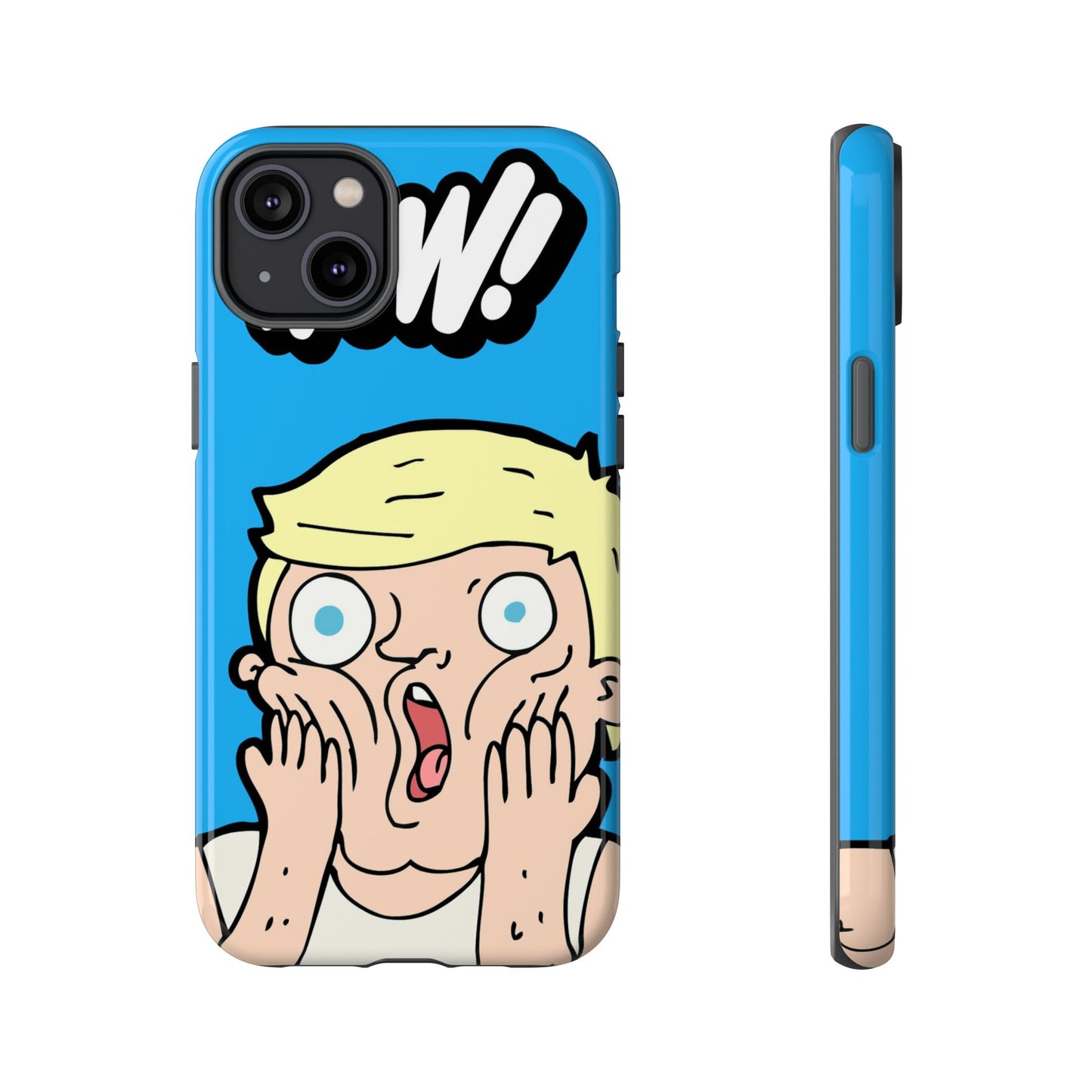 Blue Illustrated Shocked Man Phone Case