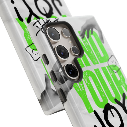 White Green Grunge Find Your Joy Phone Case