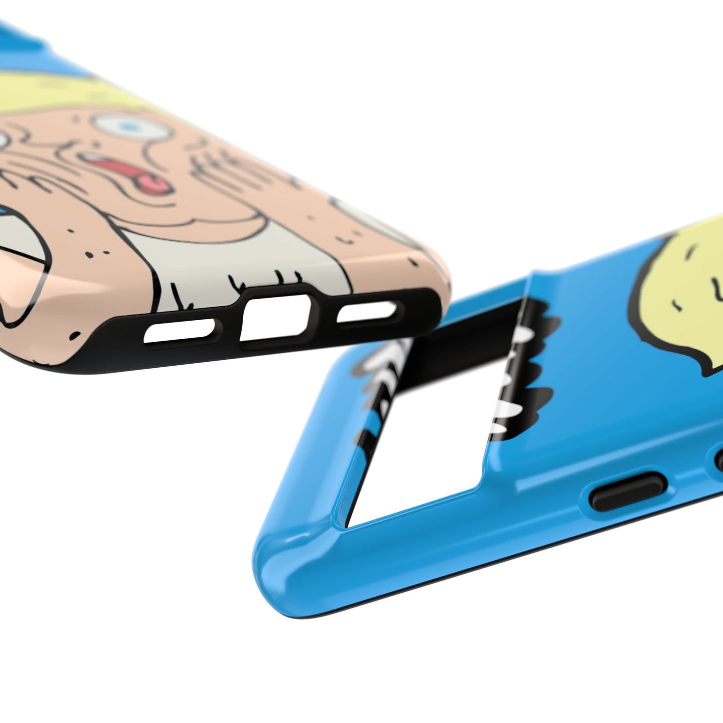 Blue Illustrated Shocked Man Phone Case