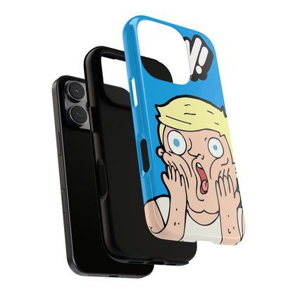 Blue Illustrated Shocked Man Phone Case