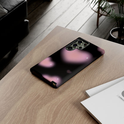 Black and Pink Blurry Heart Phone Case