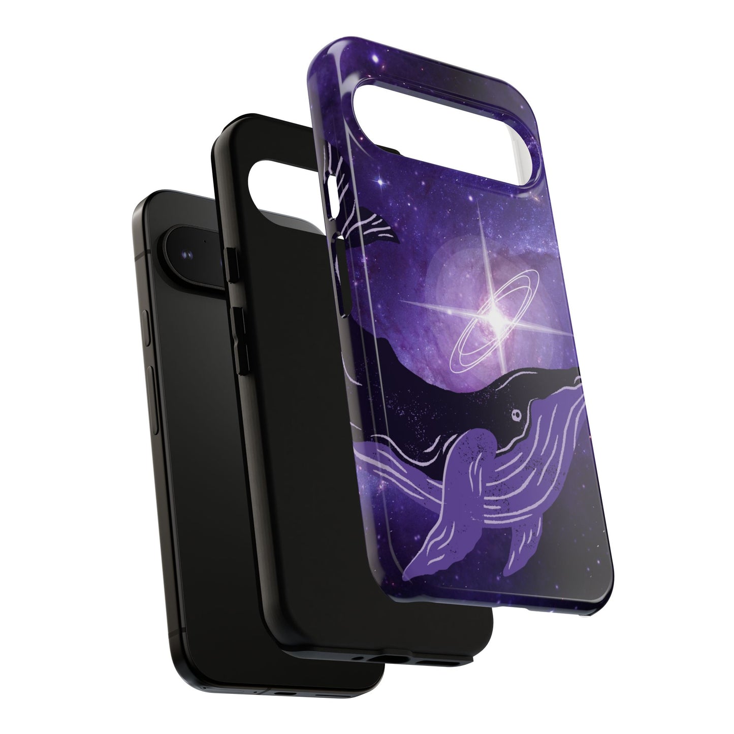 Purple Whale in Outer Space Phone Case