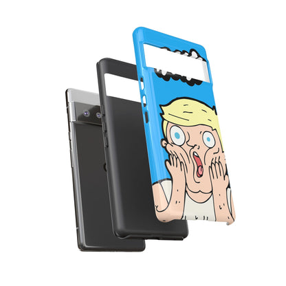 Blue Illustrated Shocked Man Phone Case