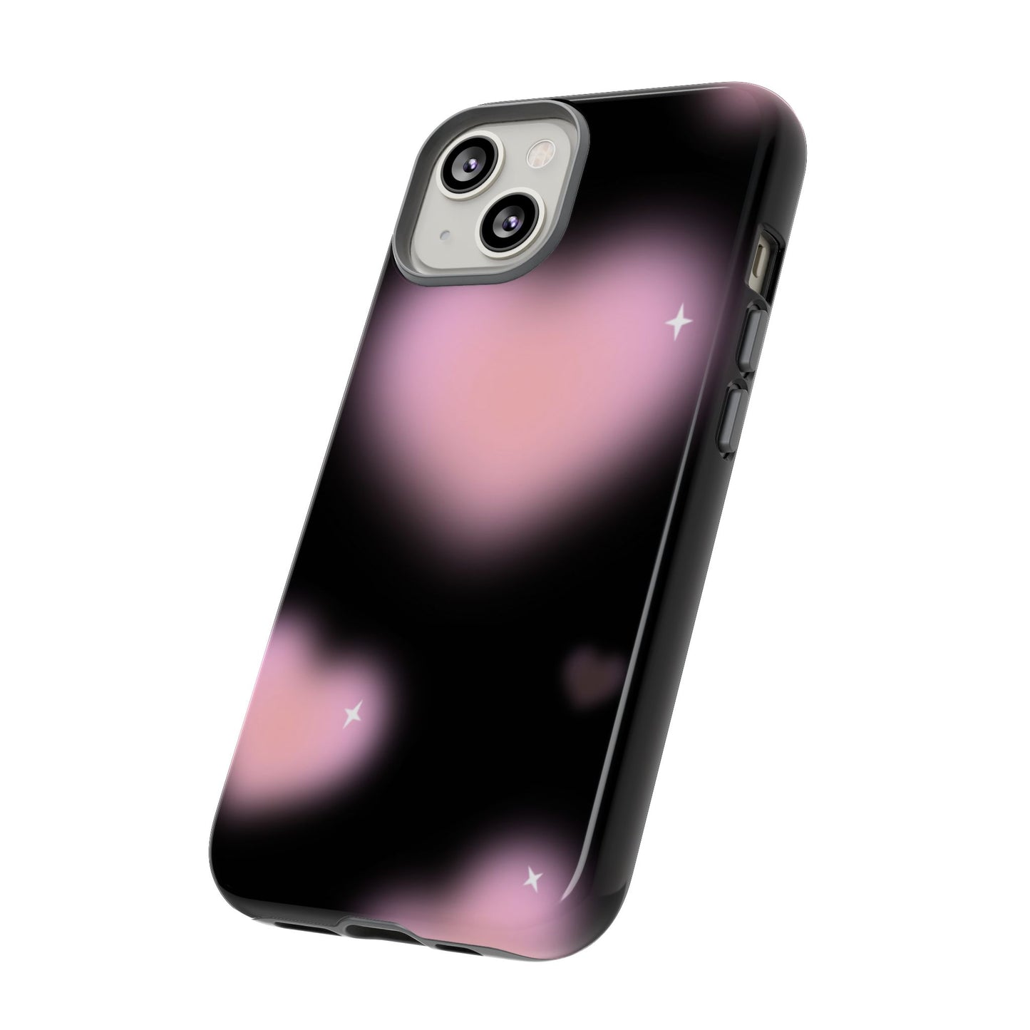 Black and Pink Blurry Heart Phone Case