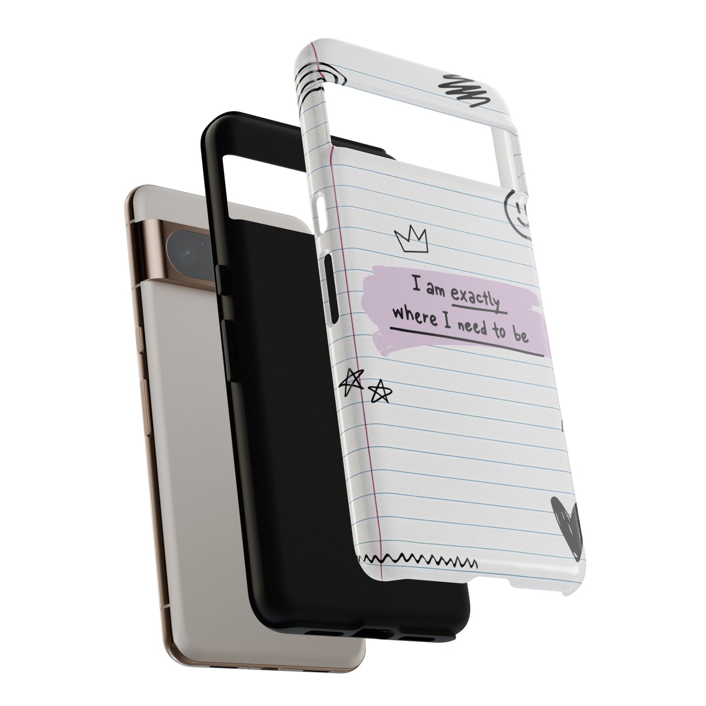 Self Affirmation Doodle Paper Phone Case