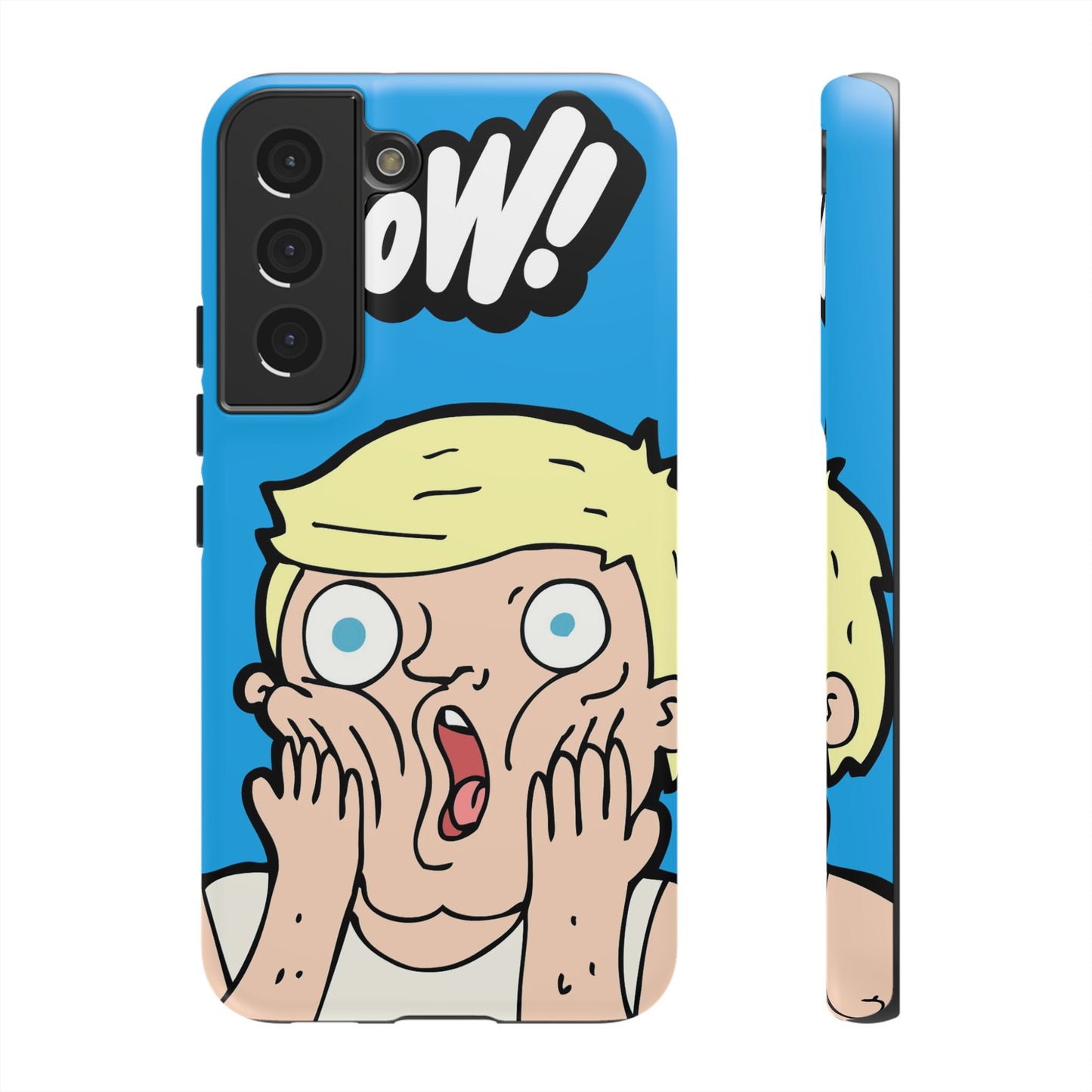 Blue Illustrated Shocked Man Phone Case