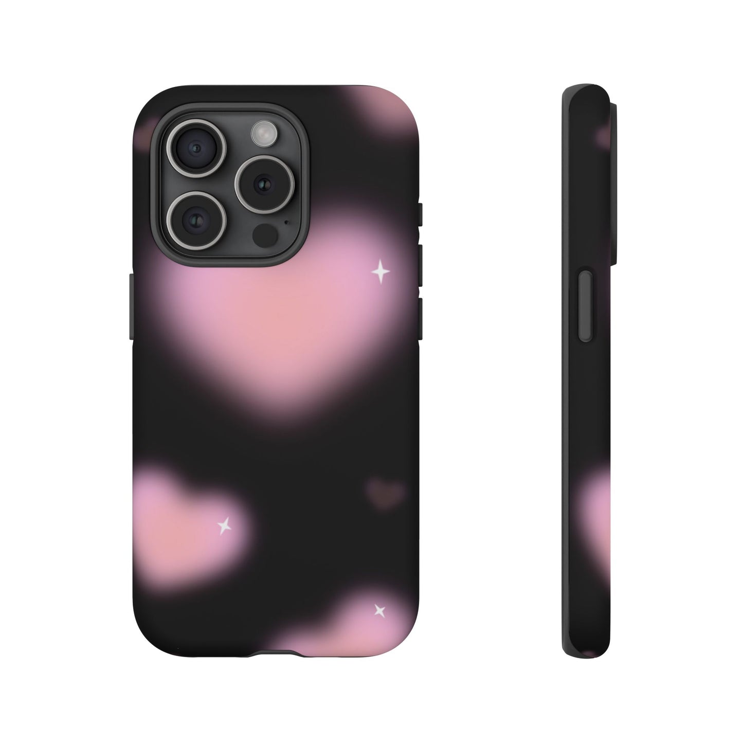 Black and Pink Blurry Heart Phone Case