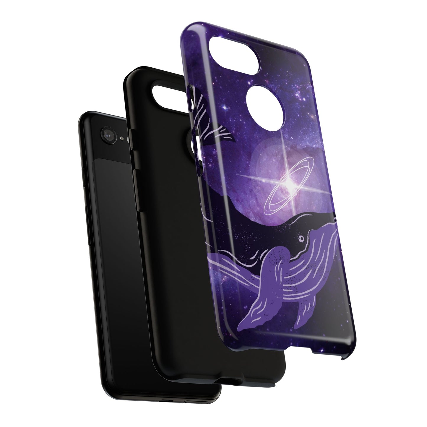 Purple Whale in Outer Space Phone Case