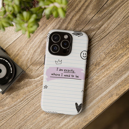 Self Affirmation Doodle Paper Phone Case