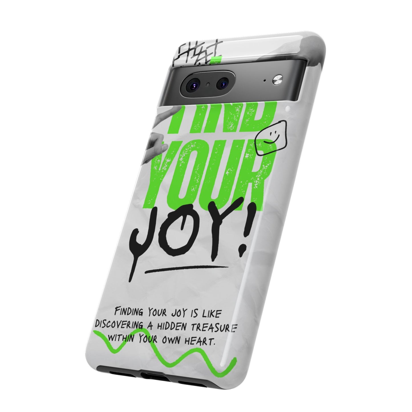 White Green Grunge Find Your Joy Phone Case