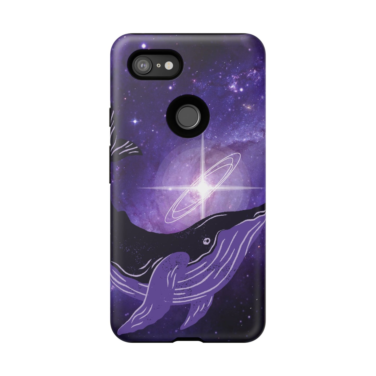 Purple Whale in Outer Space Phone Case