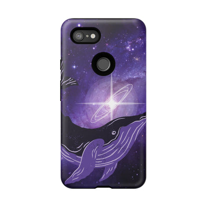 Purple Whale in Outer Space Phone Case