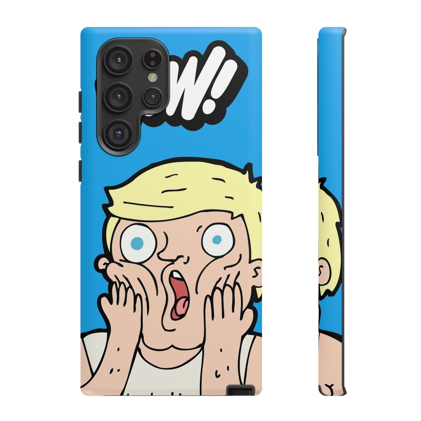 Blue Illustrated Shocked Man Phone Case