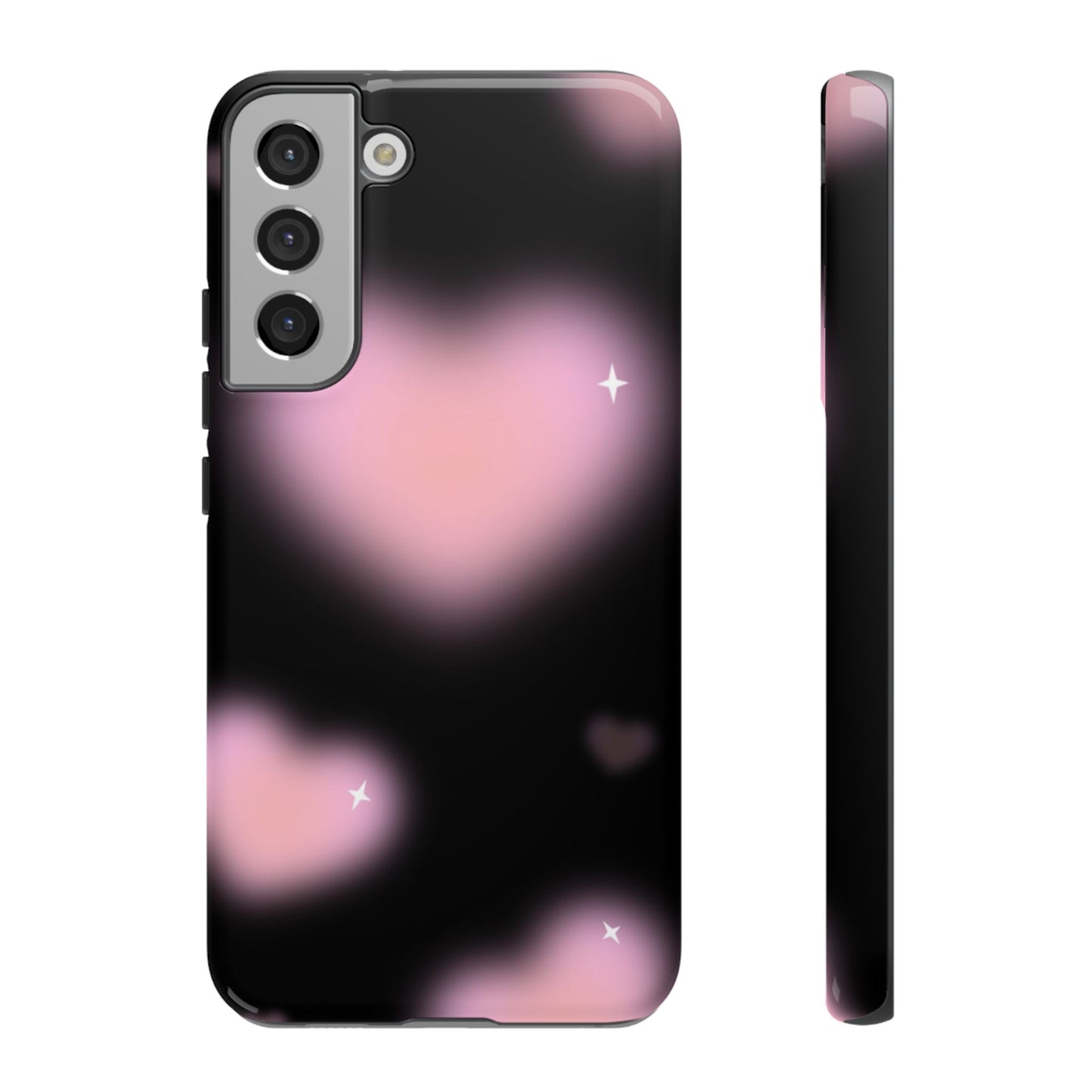 Black and Pink Blurry Heart Phone Case