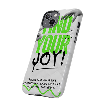 White Green Grunge Find Your Joy Phone Case