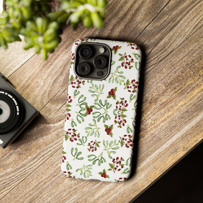 Red Green Watercolor Chriatmas Phone Case