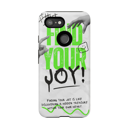 White Green Grunge Find Your Joy Phone Case