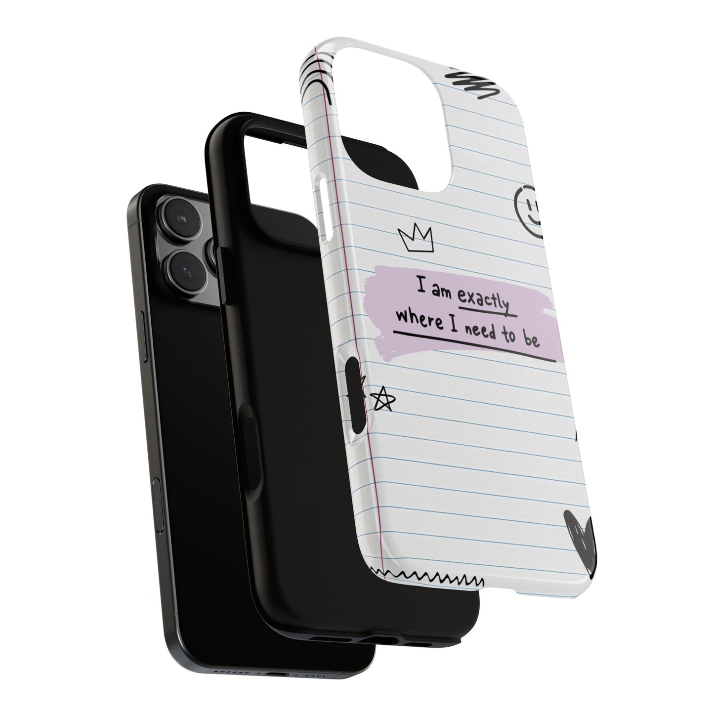 Self Affirmation Doodle Paper Phone Case