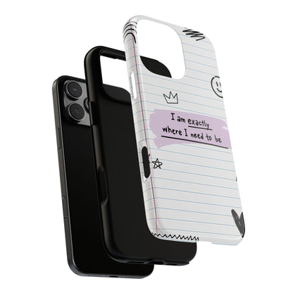 Self Affirmation Doodle Paper Phone Case