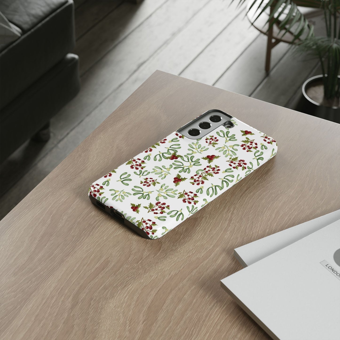 Red Green Watercolor Chriatmas Phone Case