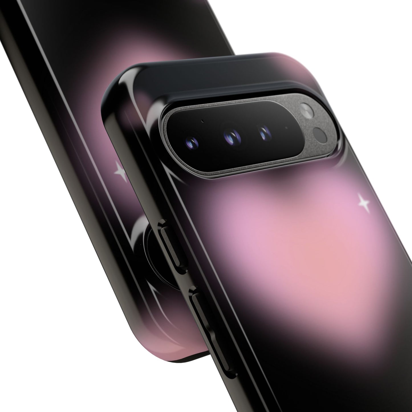 Black and Pink Blurry Heart Phone Case