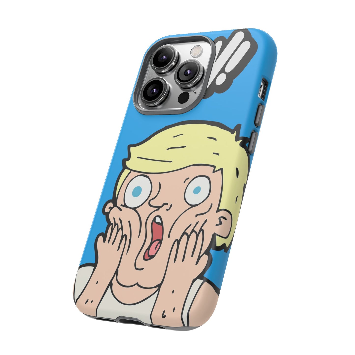 Blue Illustrated Shocked Man Phone Case