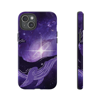 Purple Whale in Outer Space Phone Case