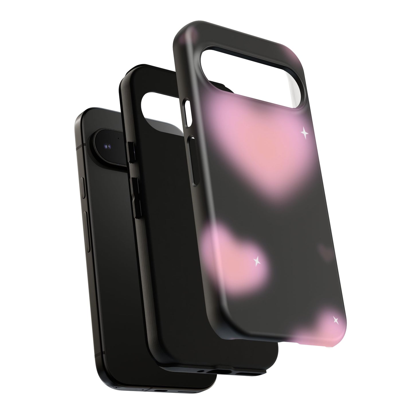 Black and Pink Blurry Heart Phone Case