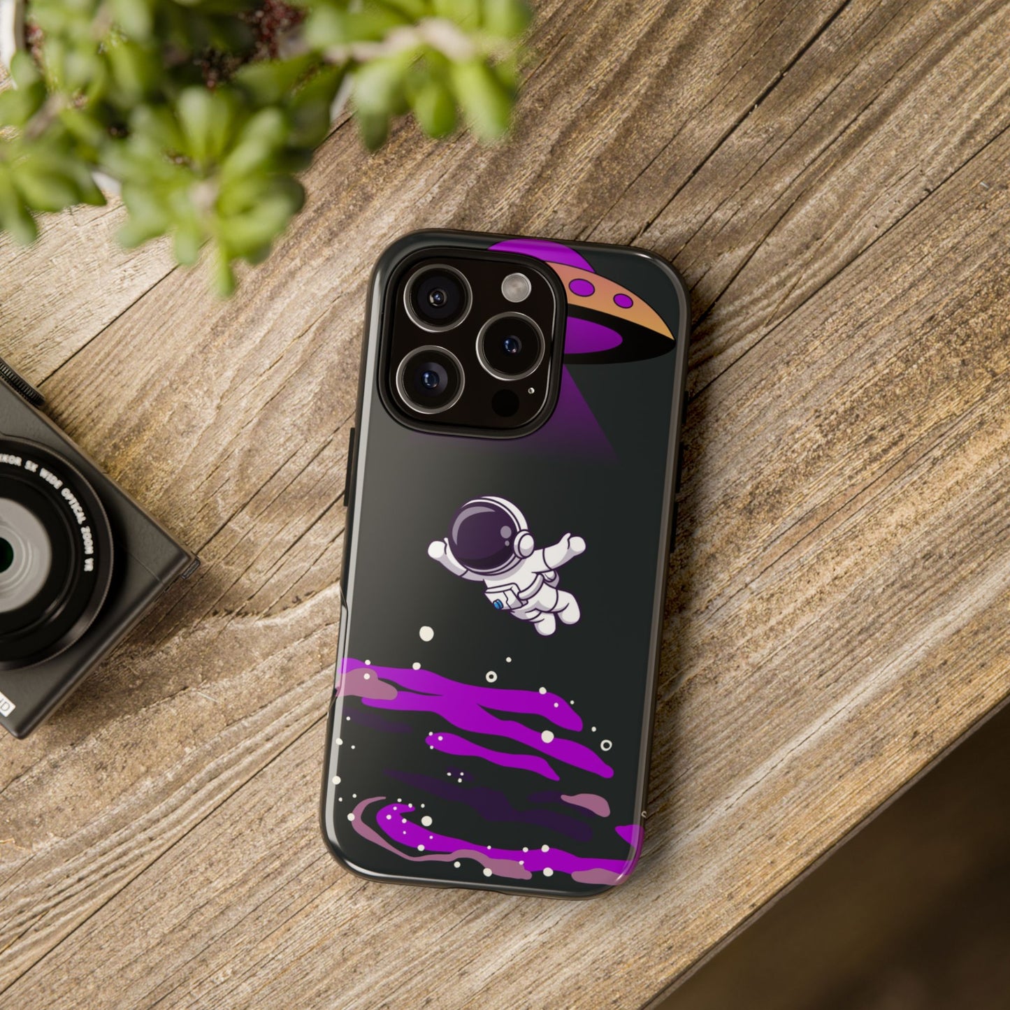 Black and Purple Minimalist Modern Space Phone Case
