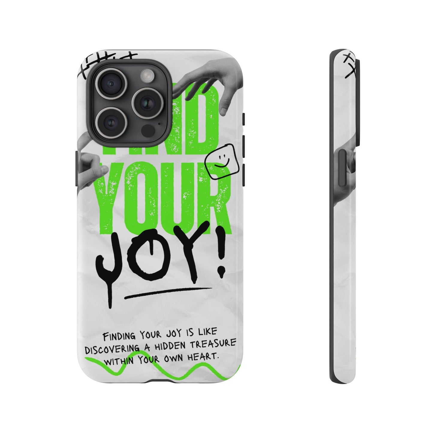 White Green Grunge Find Your Joy Phone Case