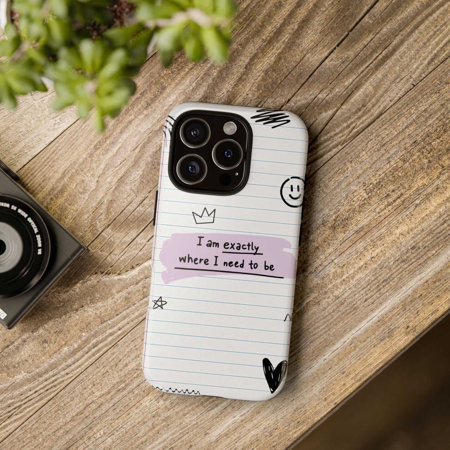 Self Affirmation Doodle Paper Phone Case