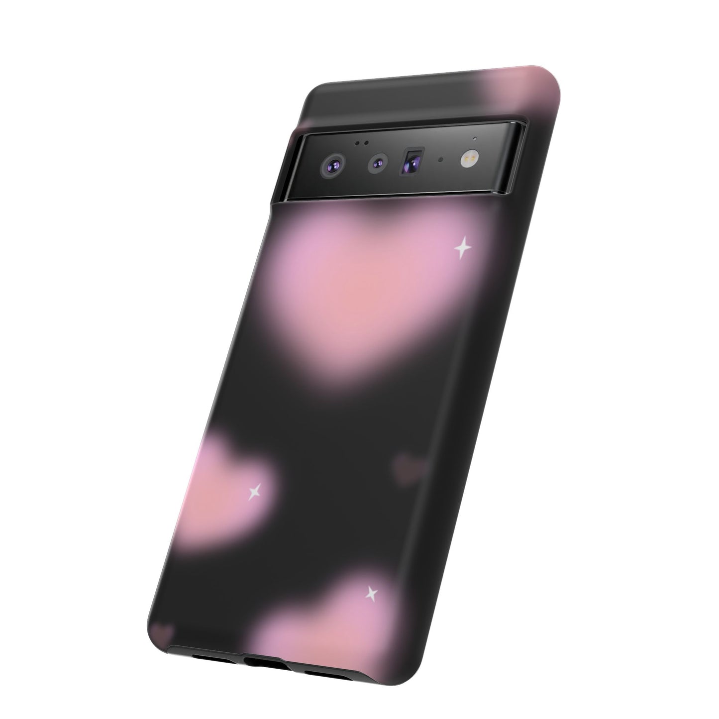 Black and Pink Blurry Heart Phone Case